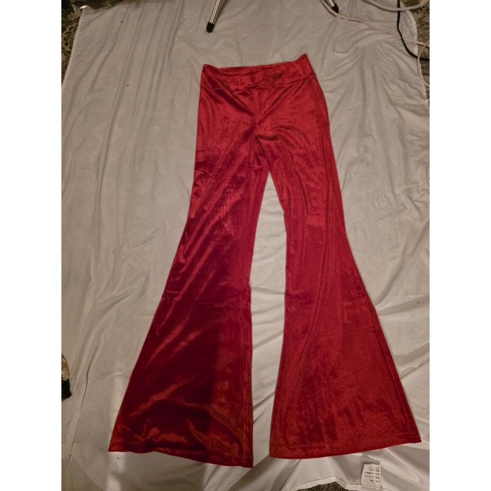 Modcloth NWT Red Velvet Flare Bottom Pants.  Waist 14"" Stretch To 18" Inseam...